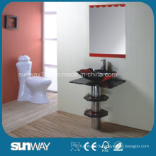 Modern Design Tempered Glass Basin with Mirror
